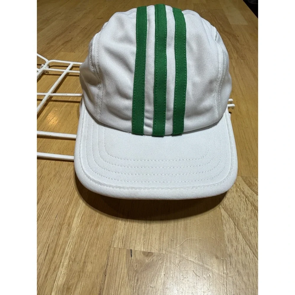 Adidas x Helas Skateboarding Hat White Green 3 Stripe Strapback Cap Rare Collab